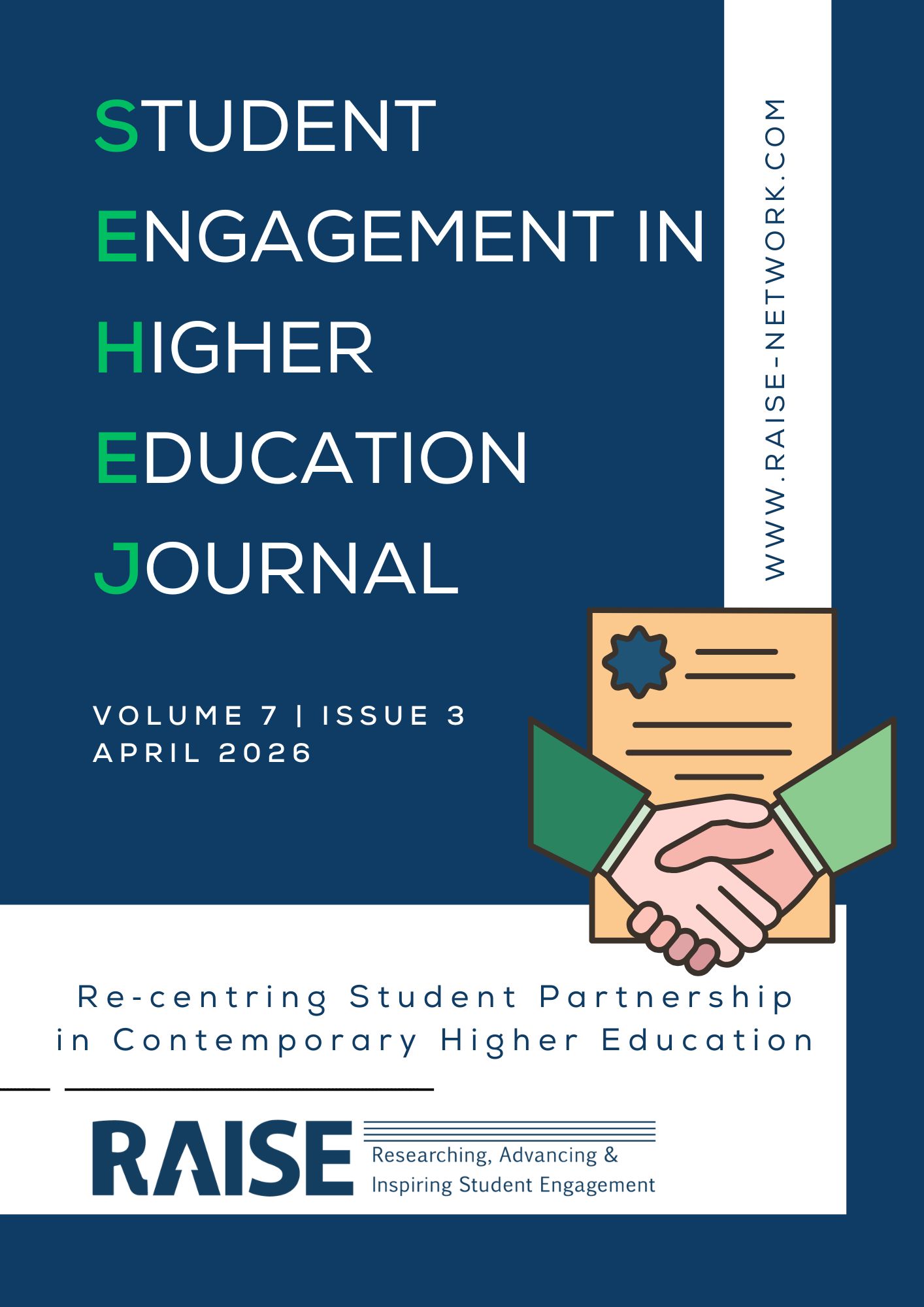 					View Vol. 7 No. 3 (2026): Re‑centring Student Partnership in Contemporary Higher Education
				
